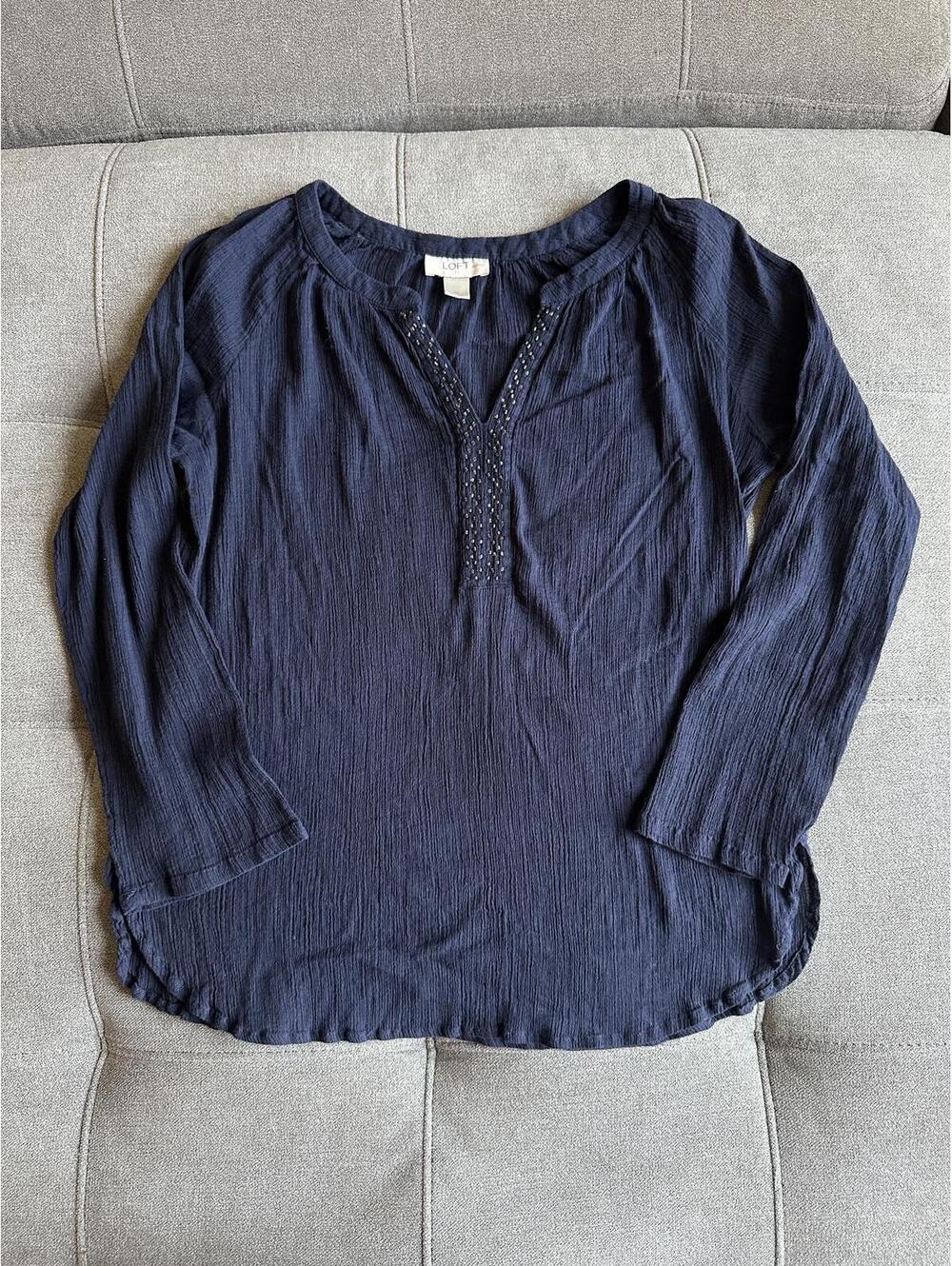 Ann Taylor LOFT Flowy Cotton Blouse/Top